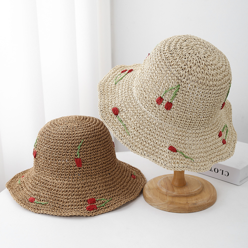 قبعات الصيف للنساء قبعة الشمس  - مراجعة Bucket Hat Straw وسعره